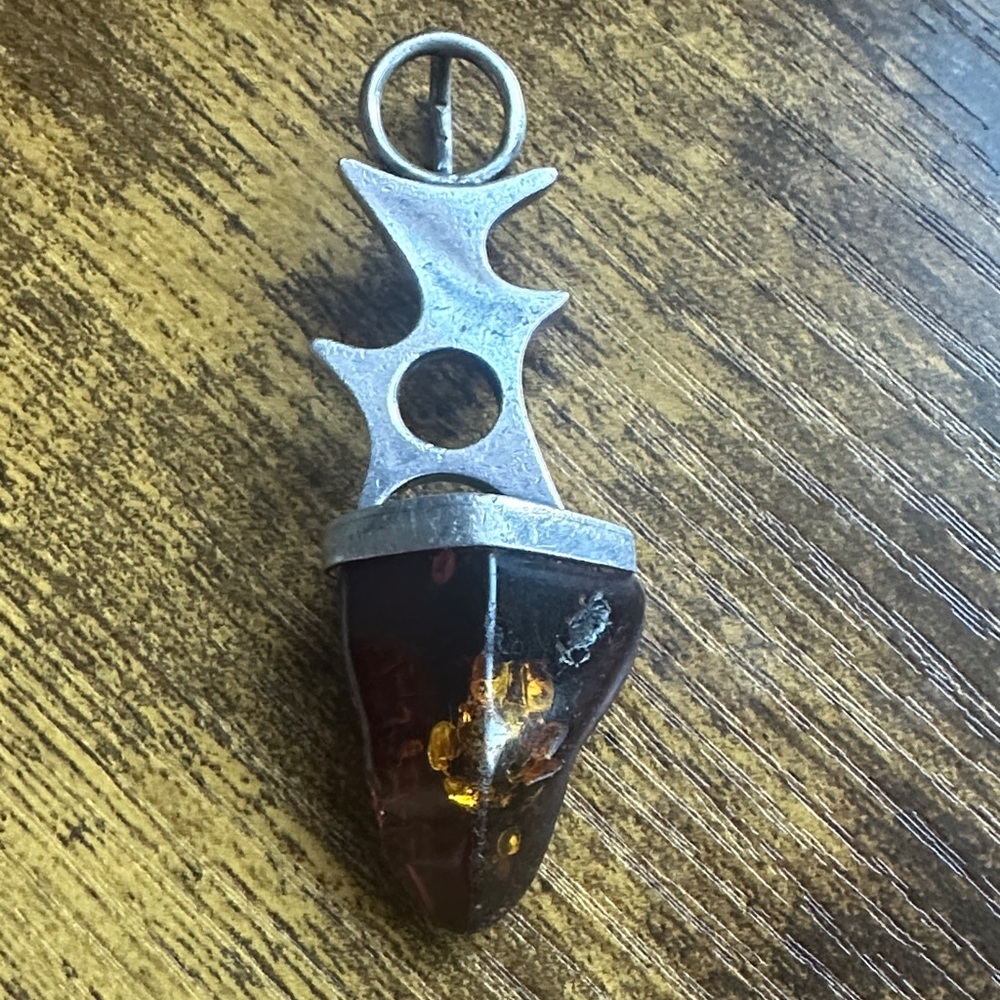 Silver and Amber Pendant